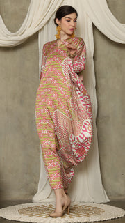 Pink Long Sleeve Batik Kaftan