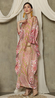 Pink Long Sleeve Batik Kaftan