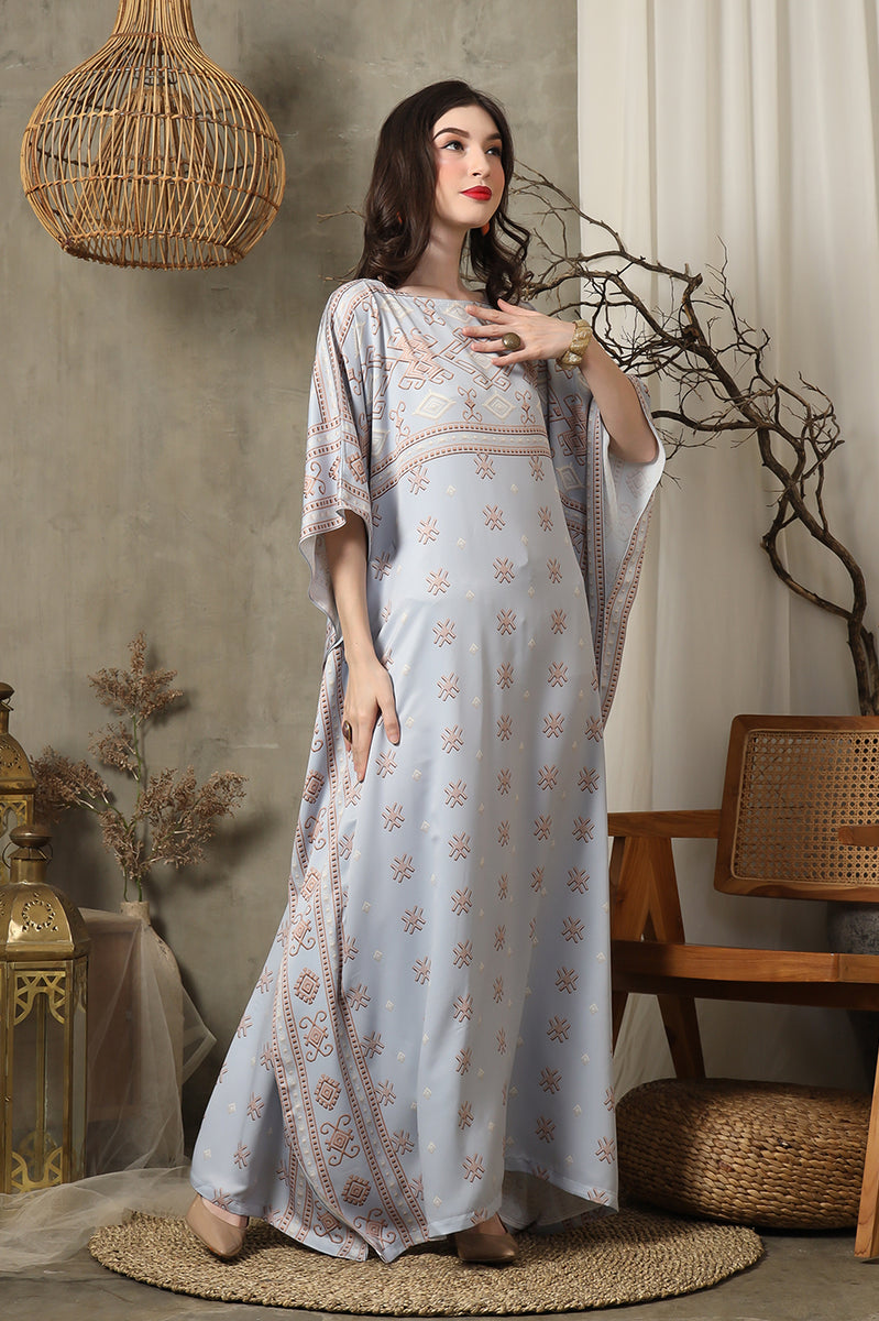 Coral Ikat Short Sleeve Kaftan