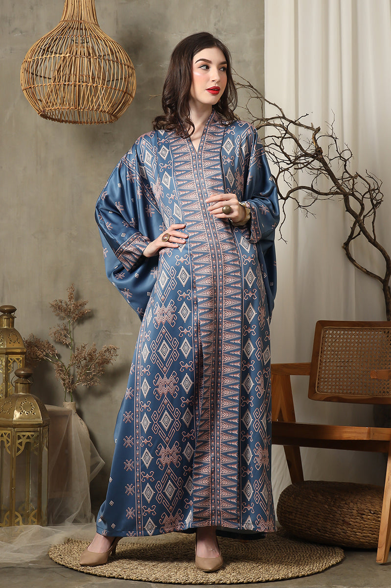 Chai Latte Ikat Long Kebaya Kaftan