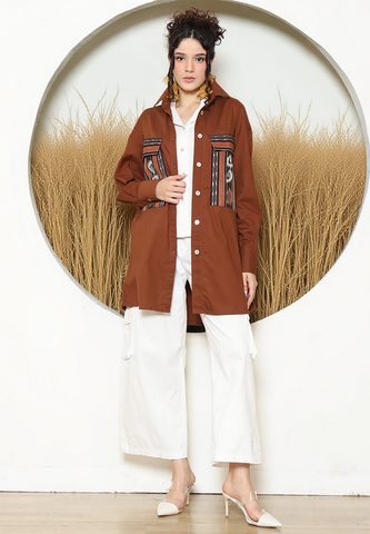 Terracota Ikat Pocket Oversized Tunic