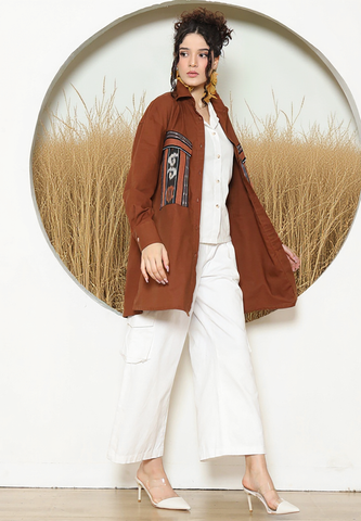 Terracota Ikat Pocket Oversized Tunic