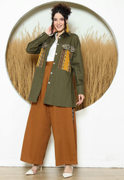 Army Ikat Pocket Oversized Tunic