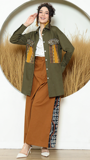 Army Ikat Pocket Oversized Tunic