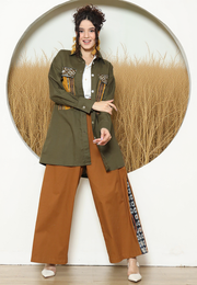 Army Ikat Pocket Oversized Tunic