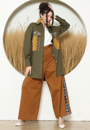 Army Ikat Pocket Oversized Tunic