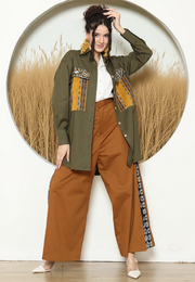 Army Ikat Pocket Oversized Tunic