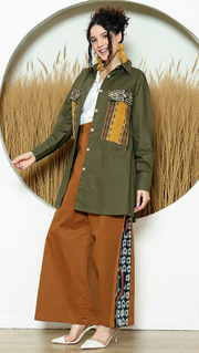 Army Ikat Pocket Oversized Tunic