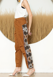 BROWN IKAT PATCH PANTS