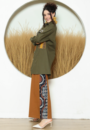 Army Ikat Pocket Oversized Tunic