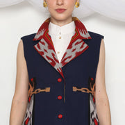 RED TRIBAL VEST IKAT BLAZER