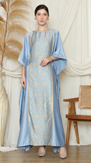 Blue Songket Plain Kaftan.