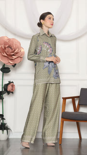 ARMY FLORAL MONOGRAM SHIRT AND PANTS SET