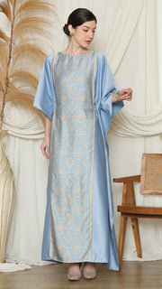 Blue Songket Plain Kaftan.