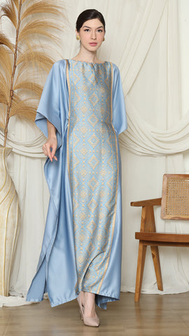 Blue Songket Plain Kaftan.