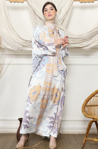 White Tropical HC Long Kaftan