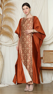 Terracota Songket Plain Kaftan.