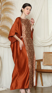 Terracota Songket Plain Kaftan.