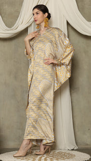 Yellow Long Sleeve Batik Kaftan