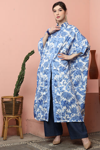 Blue Tiles Button Kaftan