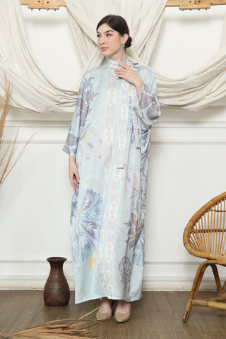 Blue Tropical Flower HC Long Kaftan