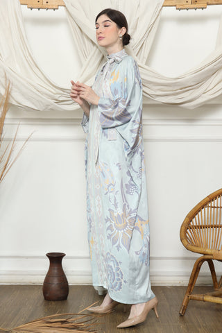 Blue Tropical Flower HC Long Kaftan