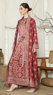 Red Gold Outer Dress Set