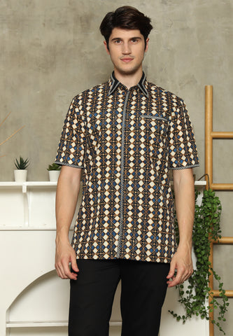 Brown Abstract Batik Exclusive Man Shirt