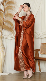 Terracota Plain Tapis Kebaya Kaftan