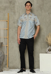 Light Blue Sumba Man Shirt