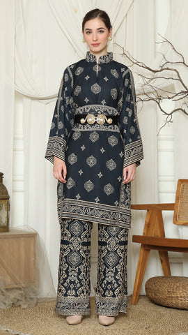 Black Gold Tunic Bali Pants Set