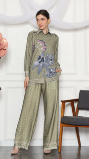 ARMY FLORAL MONOGRAM SHIRT AND PANTS SET