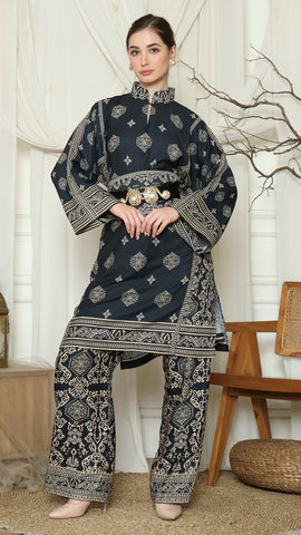 Black Gold Tunic Bali Pants Set