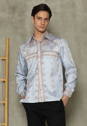 Baby Blue Sumba Long Man Shirt