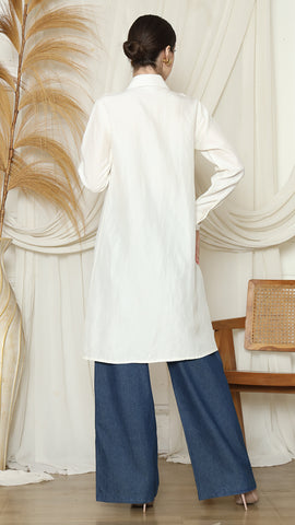 WHITE PLAIN TUNIC SHIRT