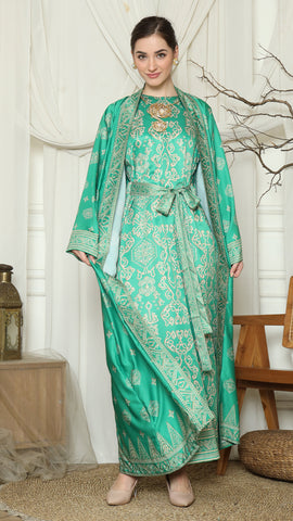 GREEN GOLD  OUTER DRESS SET