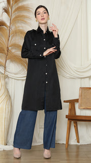 BLACK PLAIN TUNIC SHIRT