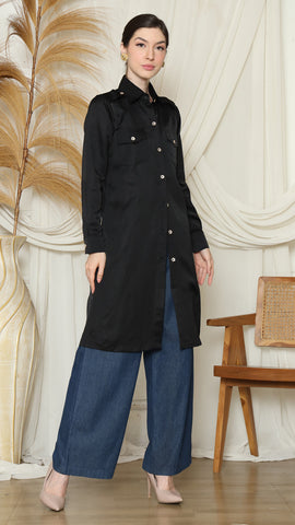 BLACK PLAIN TUNIC SHIRT