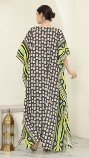 Olive Ikat Short Sleeve Kaftan