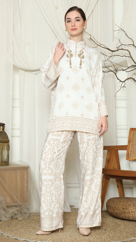 White Gold Bali Pants Set