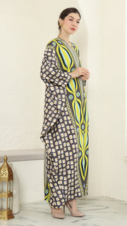 Olive Ikat Long Sleeve Kaftan