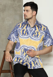 Yellow Abstract Batik Man Shirt