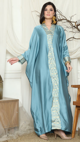 Torquise Plain Tapis Kebaya Kaftan