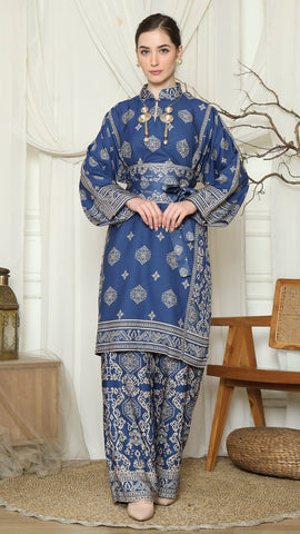 Blue Gold Tunic Bali Pants Set