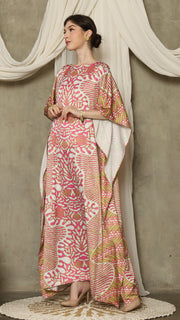 Pink Batik Short Sleeve Kaftan