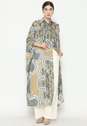 Olive Batik Button Kaftan