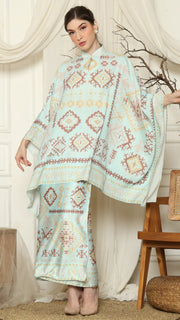 Aqua Ikat Gold HC Sarung Set