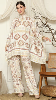 White Ikat Gold HC Pants Set