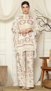 White Ikat Gold HC Pants Set