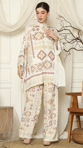 White Ikat Gold HC Pants Set